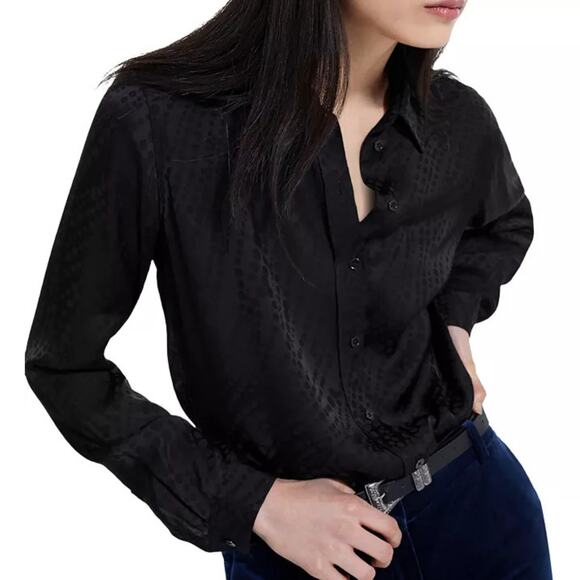 The Kooples Jacquard Pearls Shirt – Black – Size 1 (S) – NWT – Sold Out - Picture 1 of 6